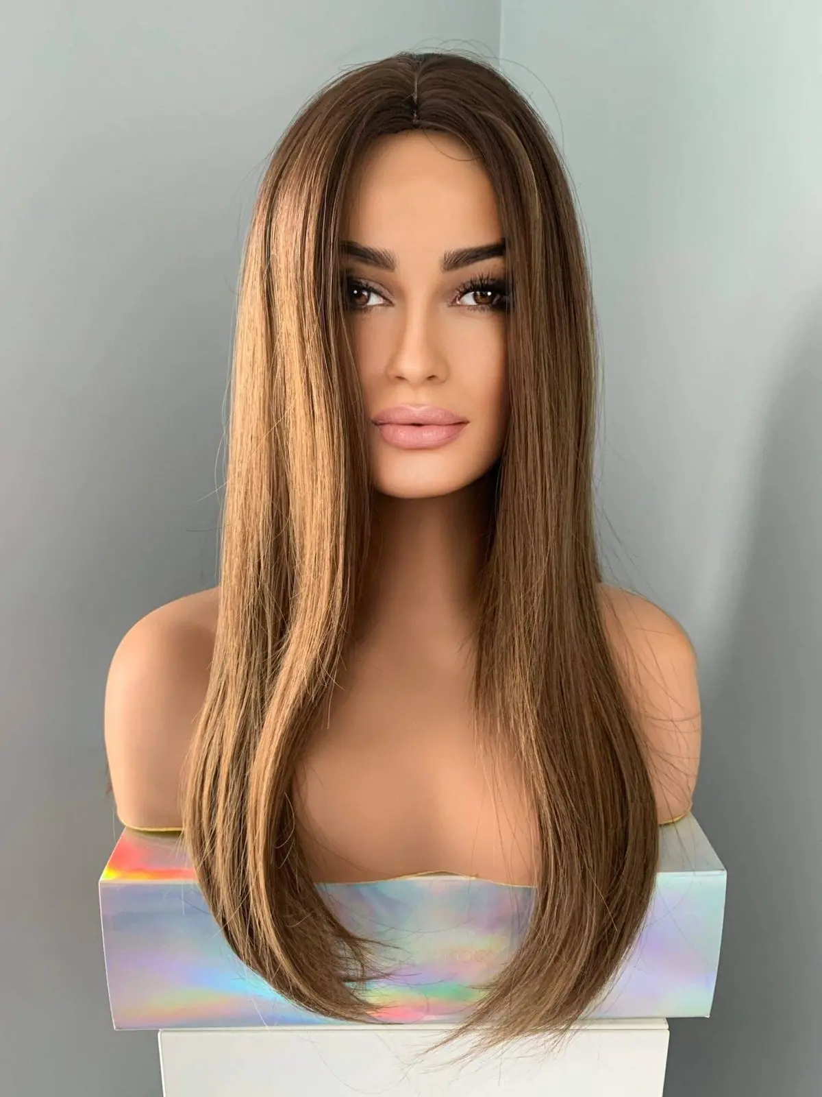 Holly Silky Straight Brown Wig 1