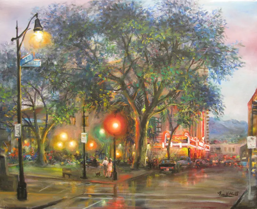 Honolulu Theater Lights By Eva Makk 1