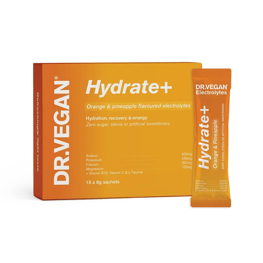 Hydrate+ Electrolyte Drink Mix – Orange & Pineapple, 15 Sachets 1