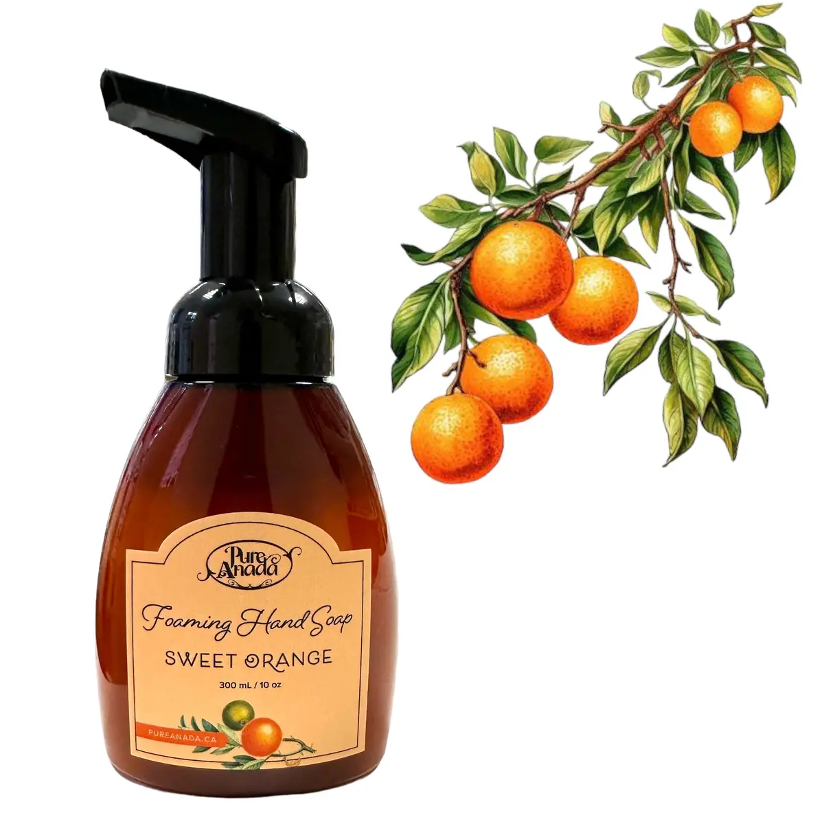 Sweet Orange Natural Foaming Hand Soap - Pure Anada 300Ml 1