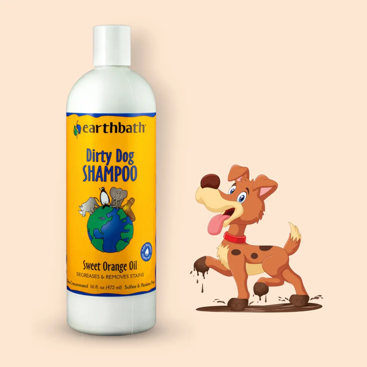 Dirty Dog Shampoo Earthbath - Sweet Orange Oil 472Ml 1