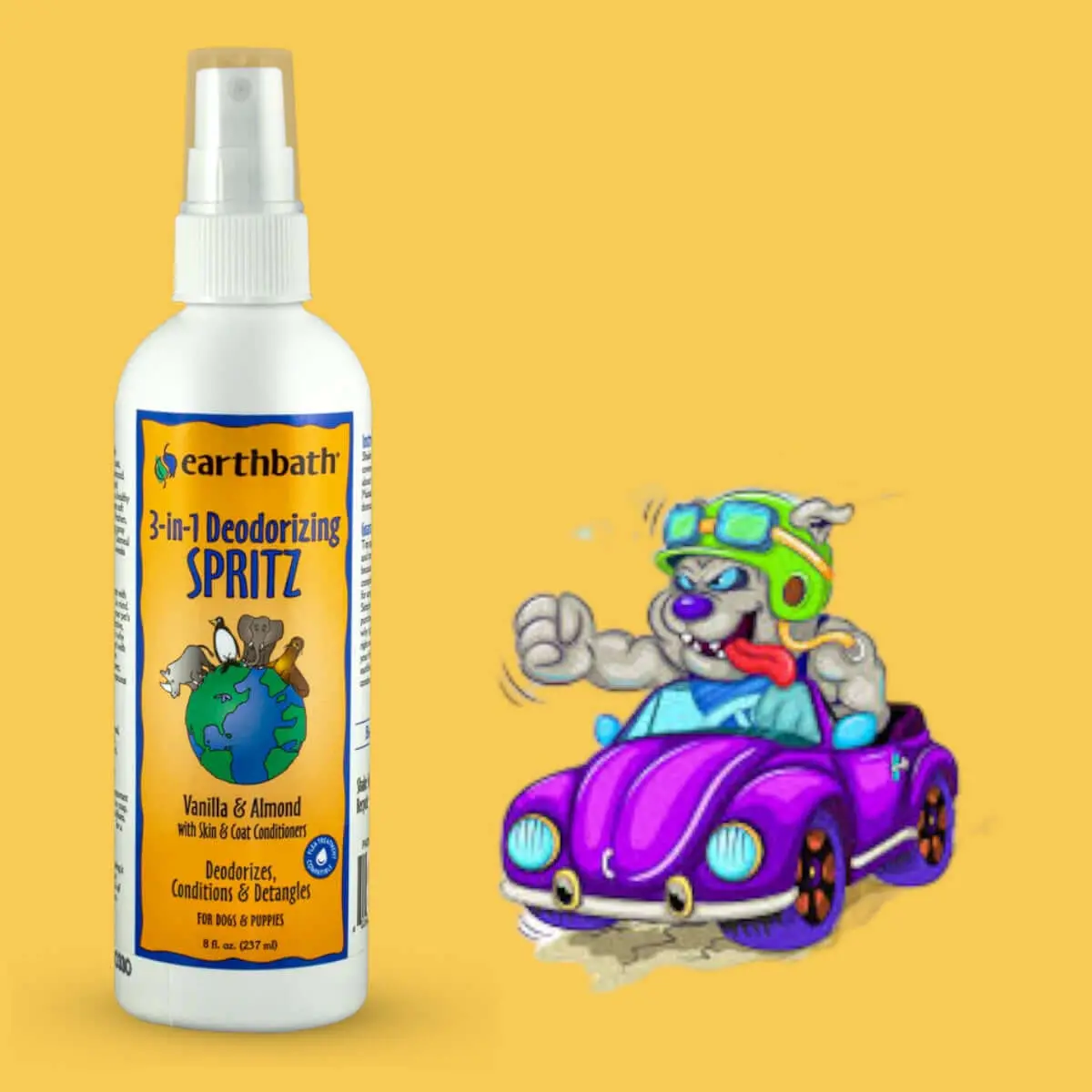 Dog Spritz Earthbath 3-In-1 Deodorizing - Vanilla & Almond 237Ml 1