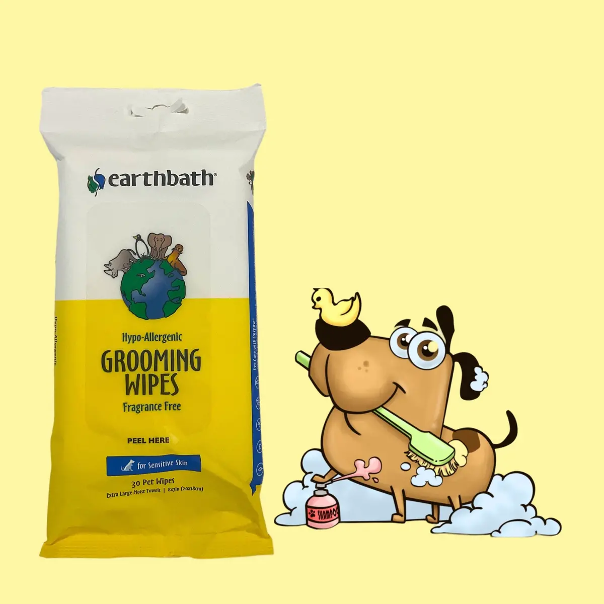 Grooming Wipes Hypo Allergenic For Dogs - Earthbath 1