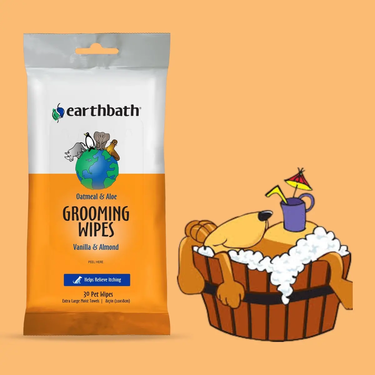 Dog Grooming Wipes - Oatmeal & Aloe - Vanilla & Almond 1