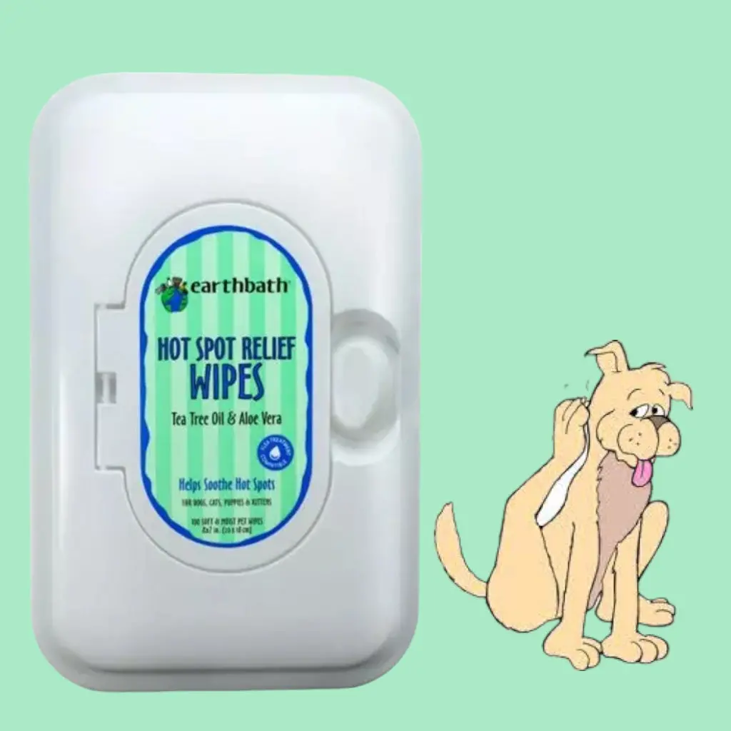 Dog Hot Spot Relief Wipes - Earthbath Tea Tree Oil & Aloe Vera 100 Pack 1