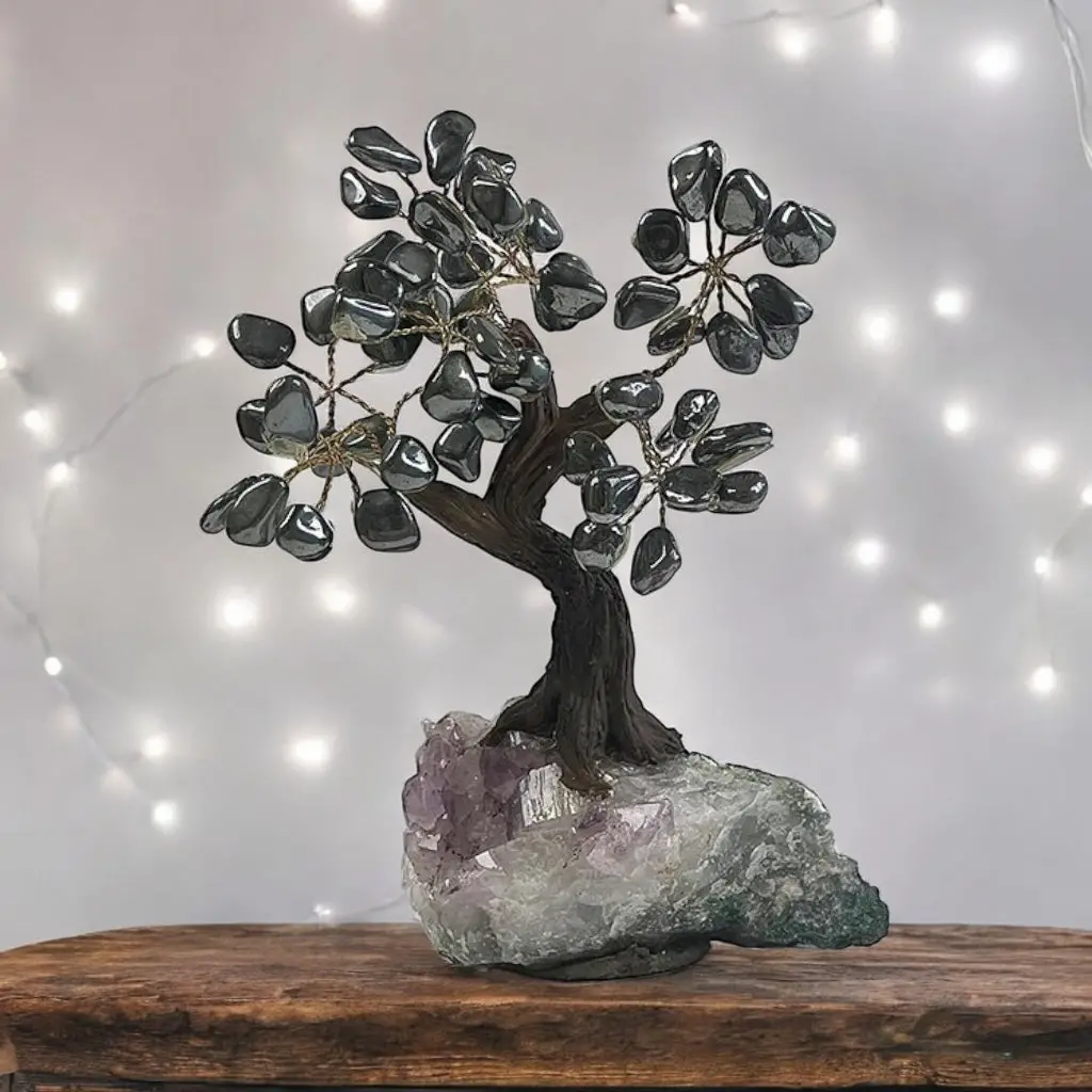Hematite Gemstone Tree 7" - Handmade By Brazil Gems 1