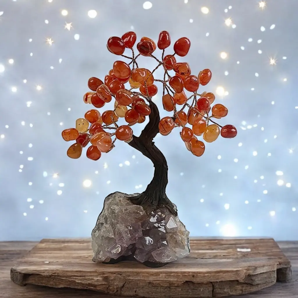 Carnelian Gemstone Tree 7" - Handmade By Brazil Gems 1
