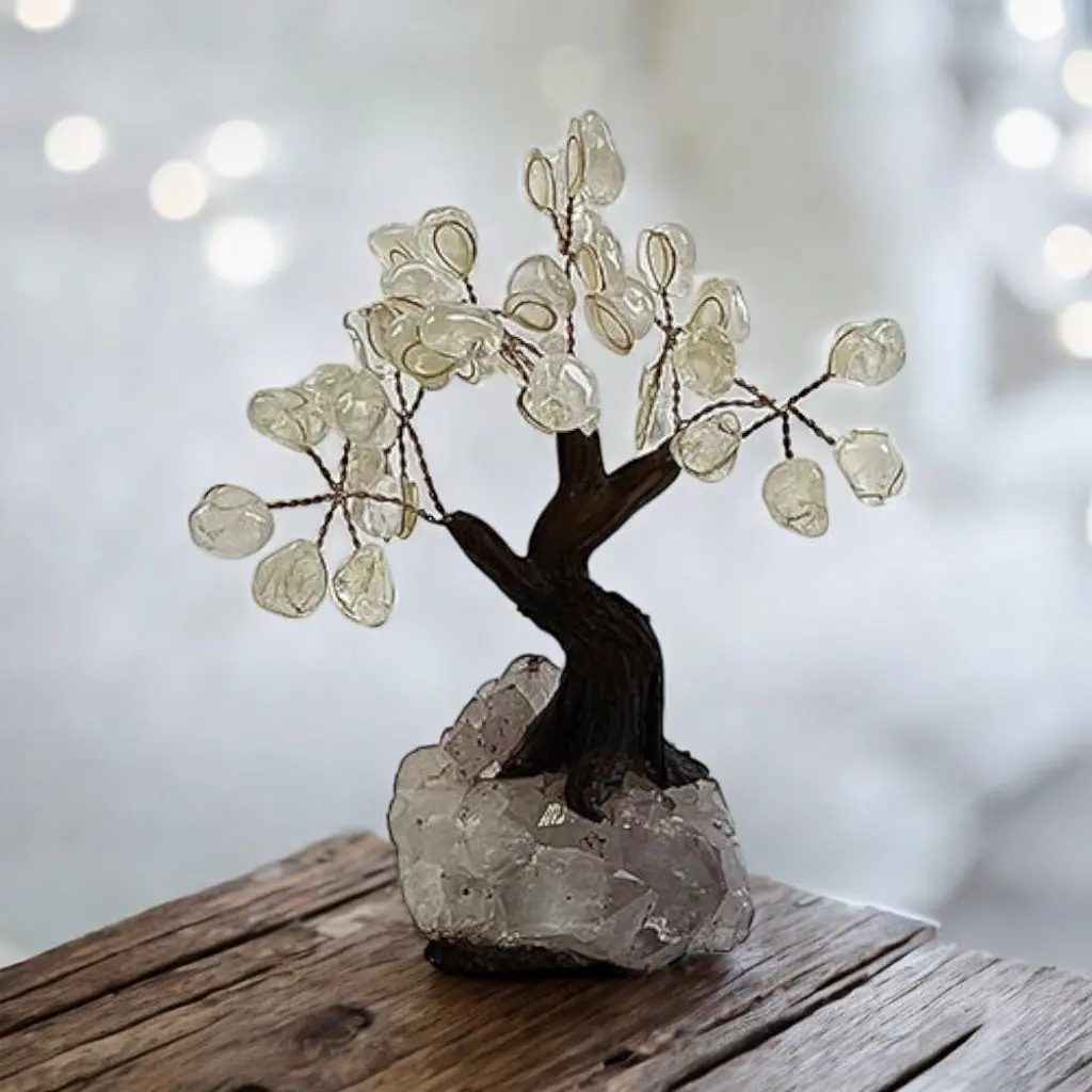 Clear Quartz Gemstone Tree 5" - Handmade By Brazil Gems 1