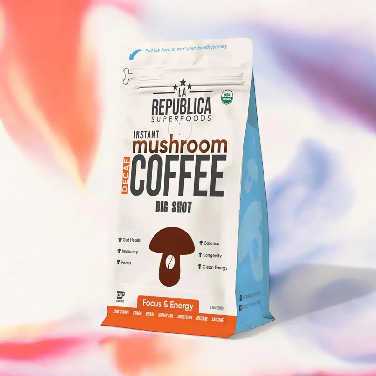 Big Shot Instant Decaf 7 Mushroom Coffee  240G -  La Republica 1