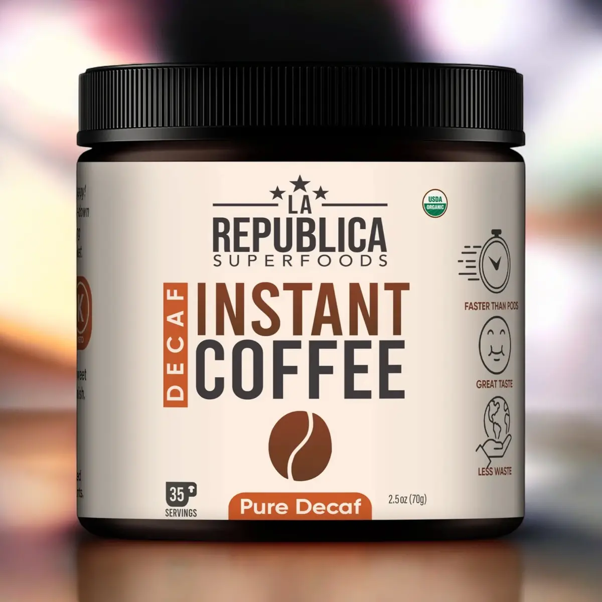 Instant 7 Mushroom Coffee Decaf 70G - La Republica 1