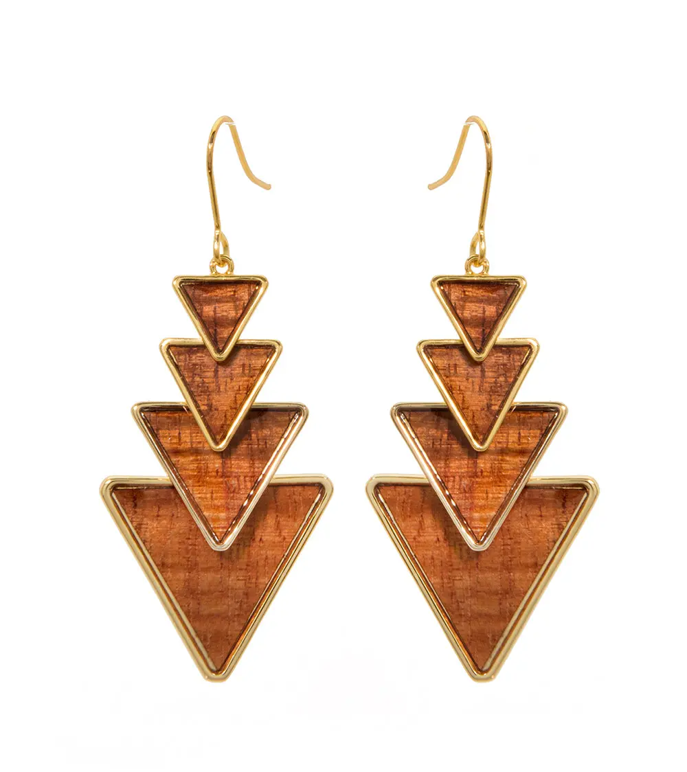 Koa "Niho Mano" Earrings 1