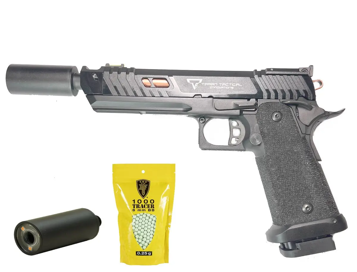 John Wick 4 Taran Tactical Pit Viper Gbb Airsoft Pistol W/Spitfire Tracer + 1000Ct Ef Tracer Bb - Green Gas 1