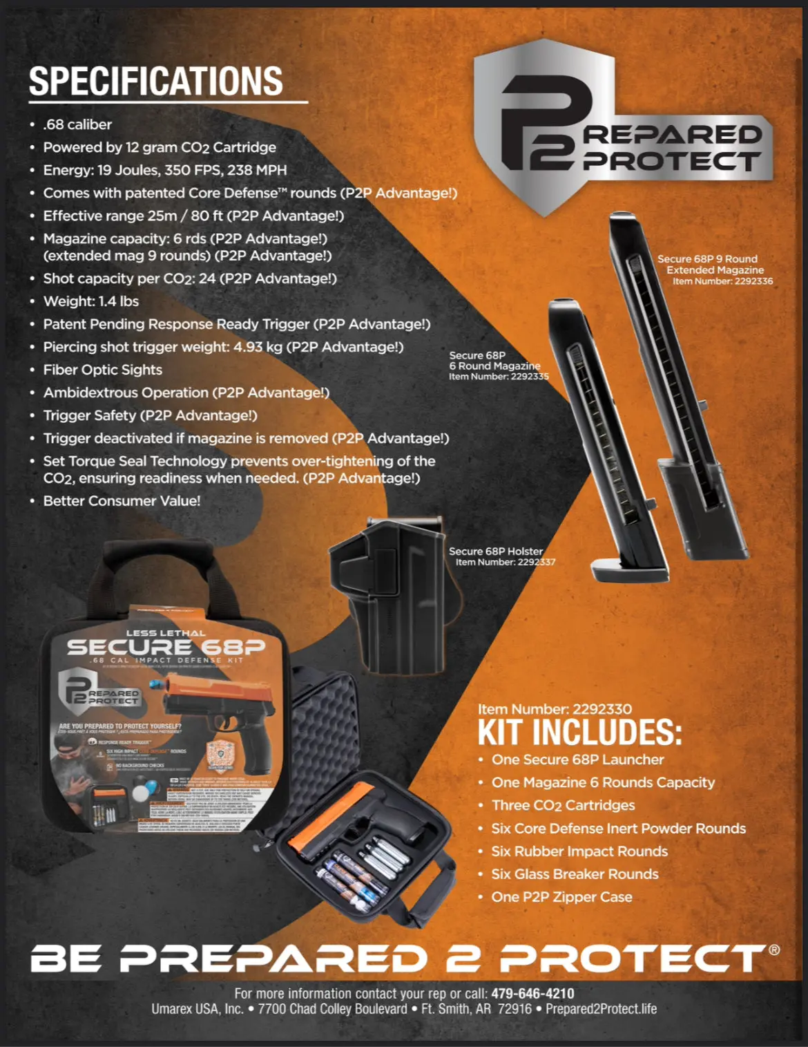 ** New ** P2p Secure .68 Impact Home/Self Defense Pistol Starter Package! 2