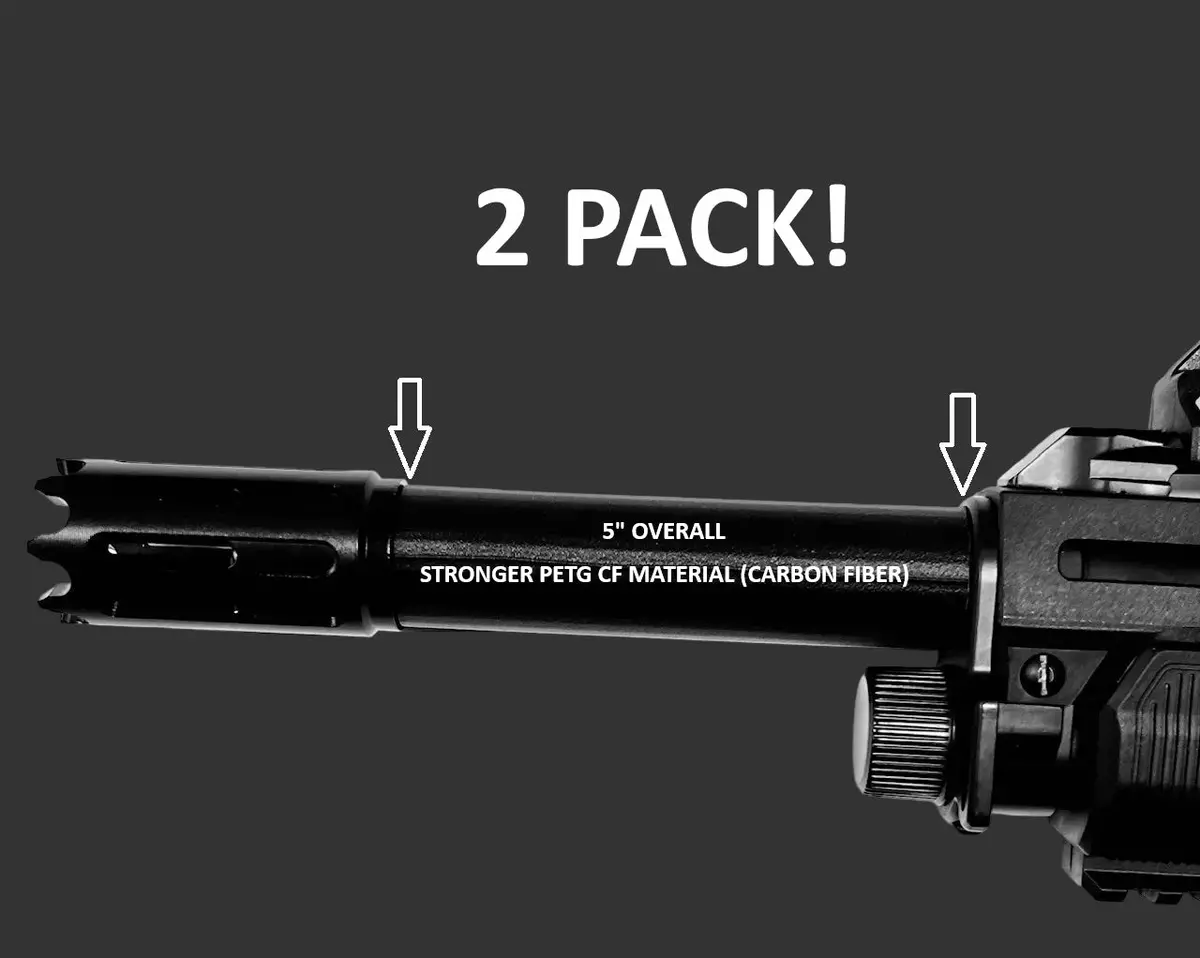New Exclusive! Hsa Tight Bore Barrel Extensions Gen2 Matte Finish For Tx68, Hdx 68, Tb68, Tc68, P2p Defensor 68C Hdc - Length 5 Inch Each | 22X1.5 Thread | 2 Pack! 1