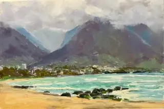 Original Pastel Painting "Kanaha Beach" By Michael Clements 18X12 1