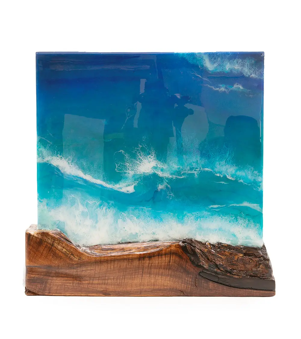 Koa/Resin Wall Art "Makapuʻu Point" By S. Isaac Anderson 1