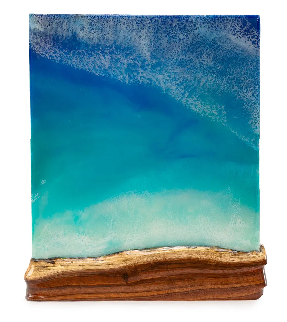 Koa/Resin Wall Art "Kanaina Sands" By S. Isaac Anderson 1