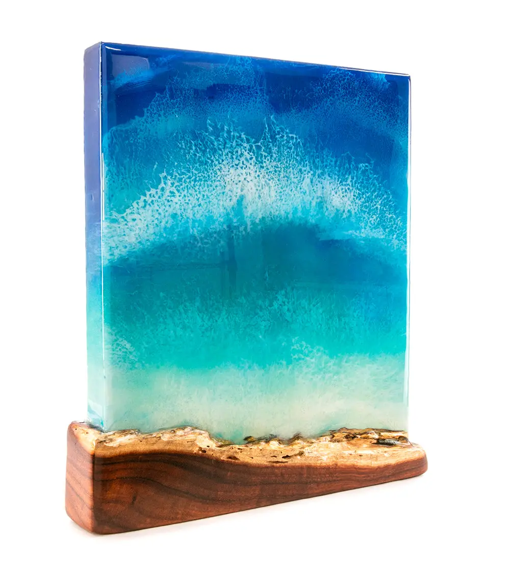 Koa/Resin Wall Art "Kaʻena Point" By S. Isaac Anderson 2