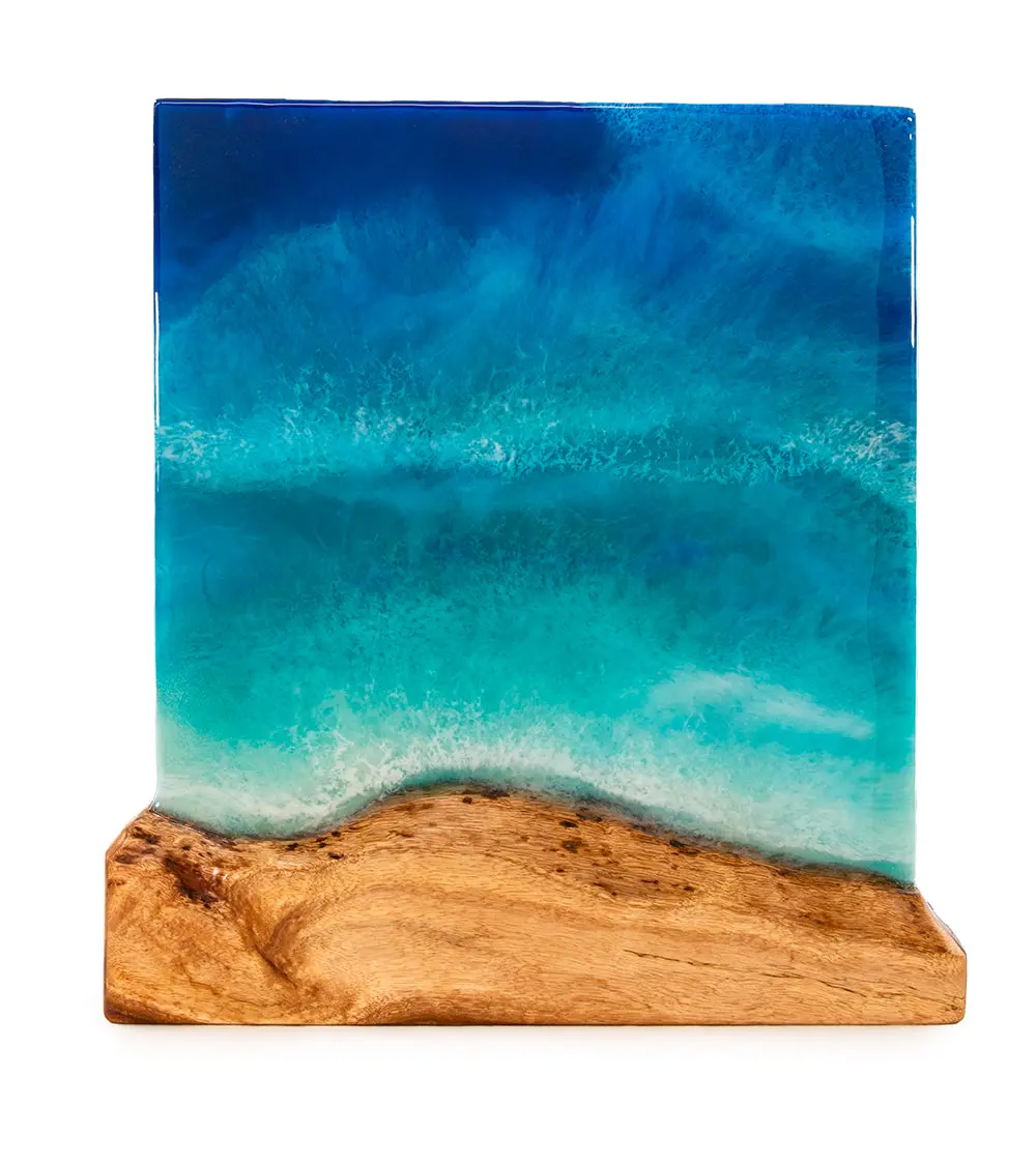 Koa/Resin Wall Art "Laʻaloa Beach" By S. Isaac Anderson 1