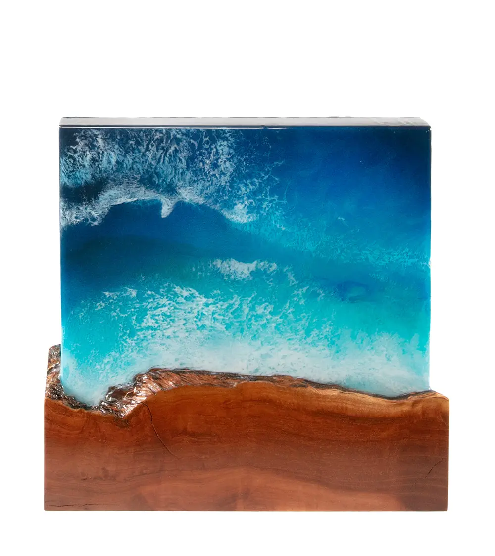 Koa/Resin Wall Art "Mioili Beach" By S. Isaac Anderson 1