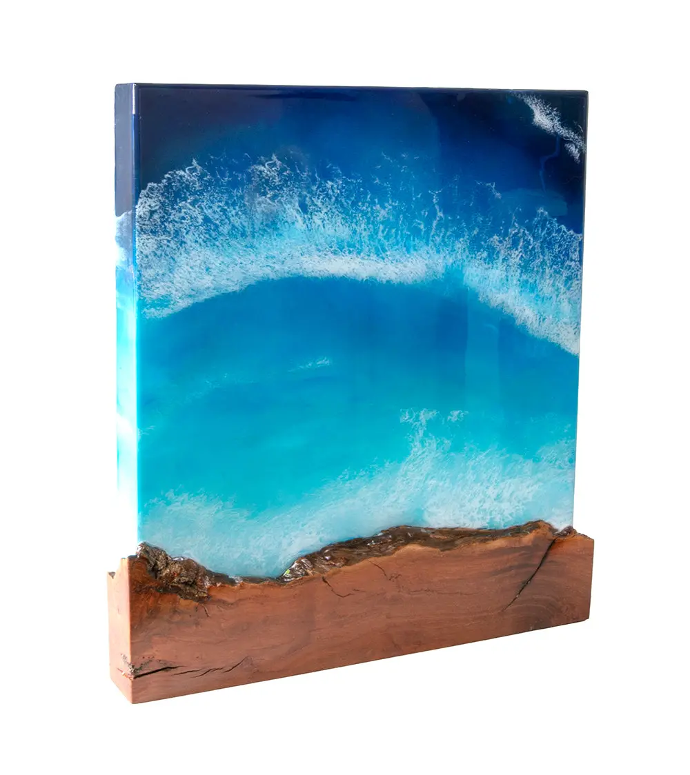 Koa/Resin Wall Art "Pua Hina Hina" By S. Isaac Anderson 2