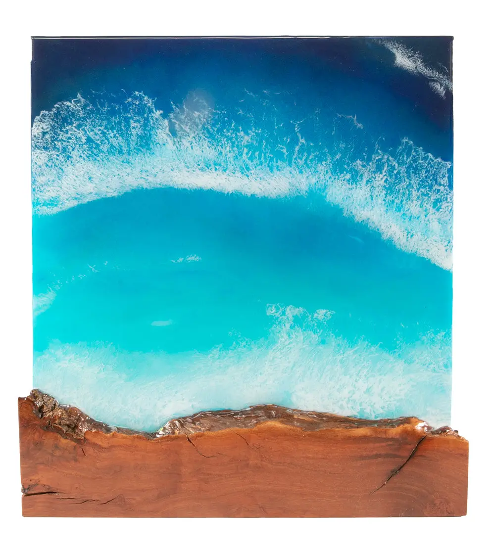 Koa/Resin Wall Art "Pua Hina Hina" By S. Isaac Anderson 1