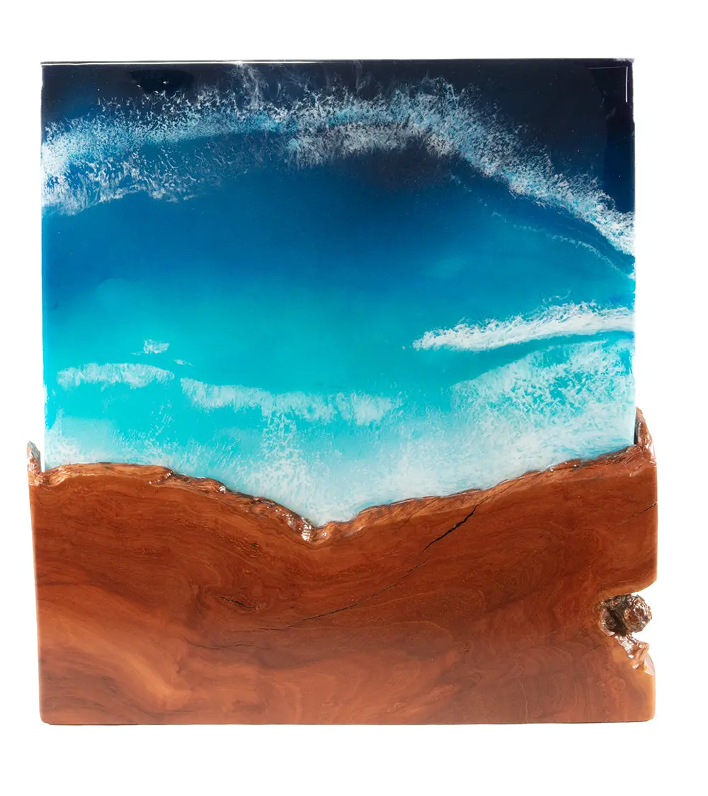 Koa/Resin Wall Art "Waikuloa Bay" By S. Isaac Anderson 1