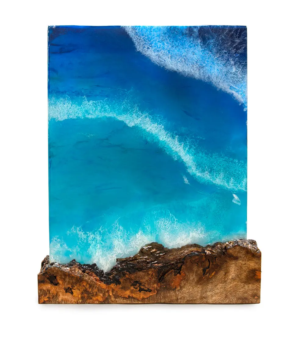 Mango/Resin Wall Art "Kaena Point 2" By S. Isaac Anderson 1