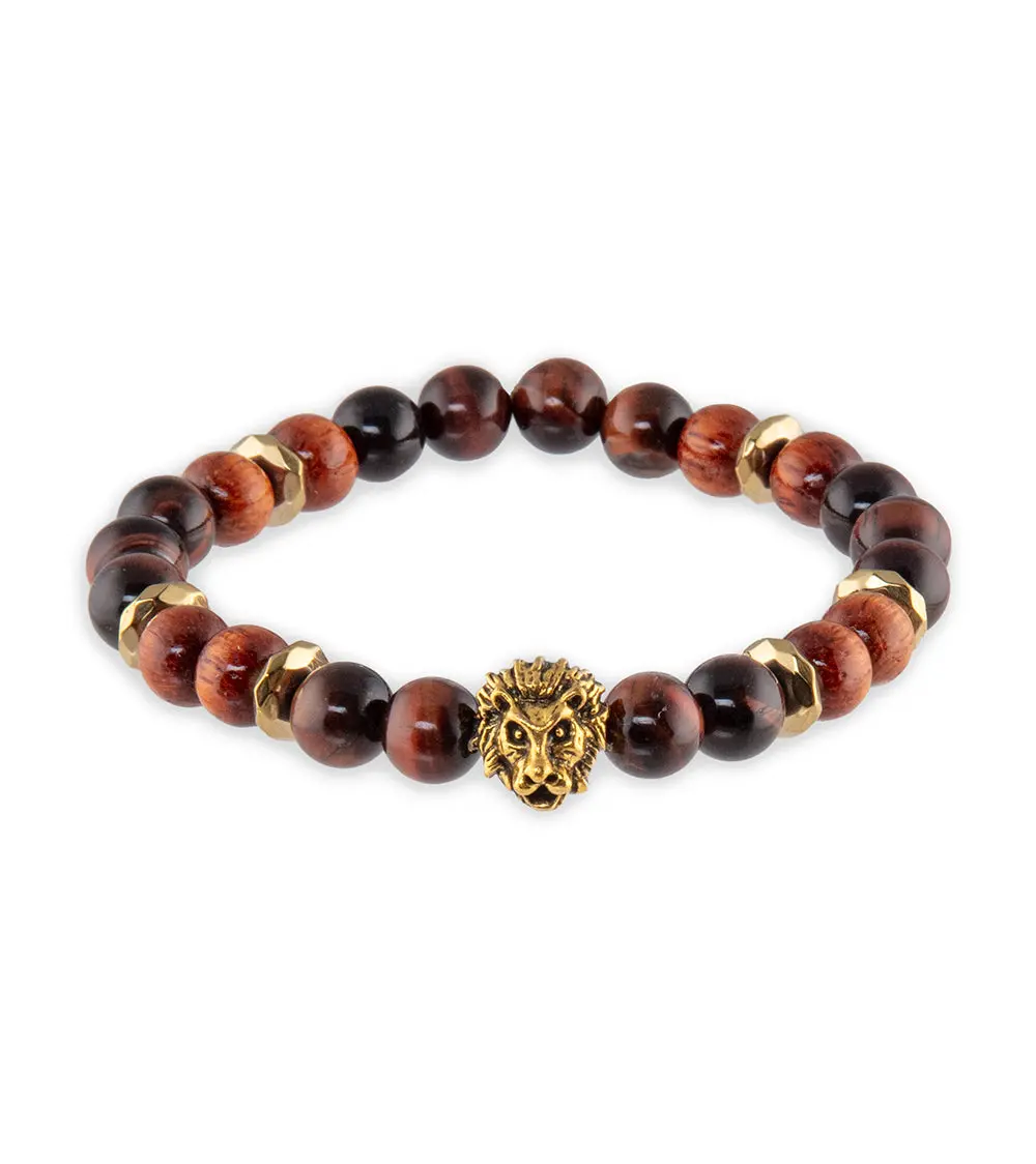 Red Tiger Eye, Koa, Gold Hematite Bracelet By Bergan 1