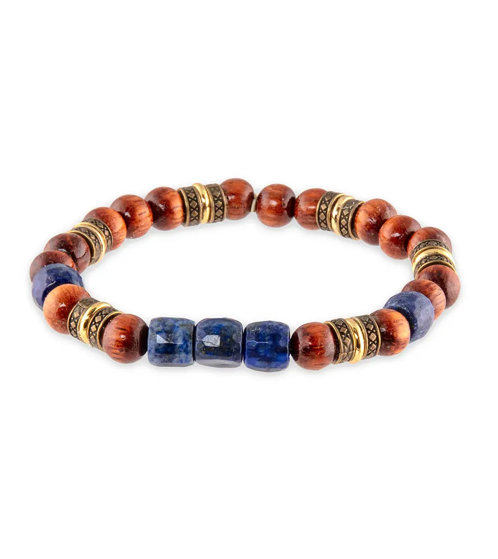 Lapis, Koa & Alloy Metals Bracelet By Bergan 1