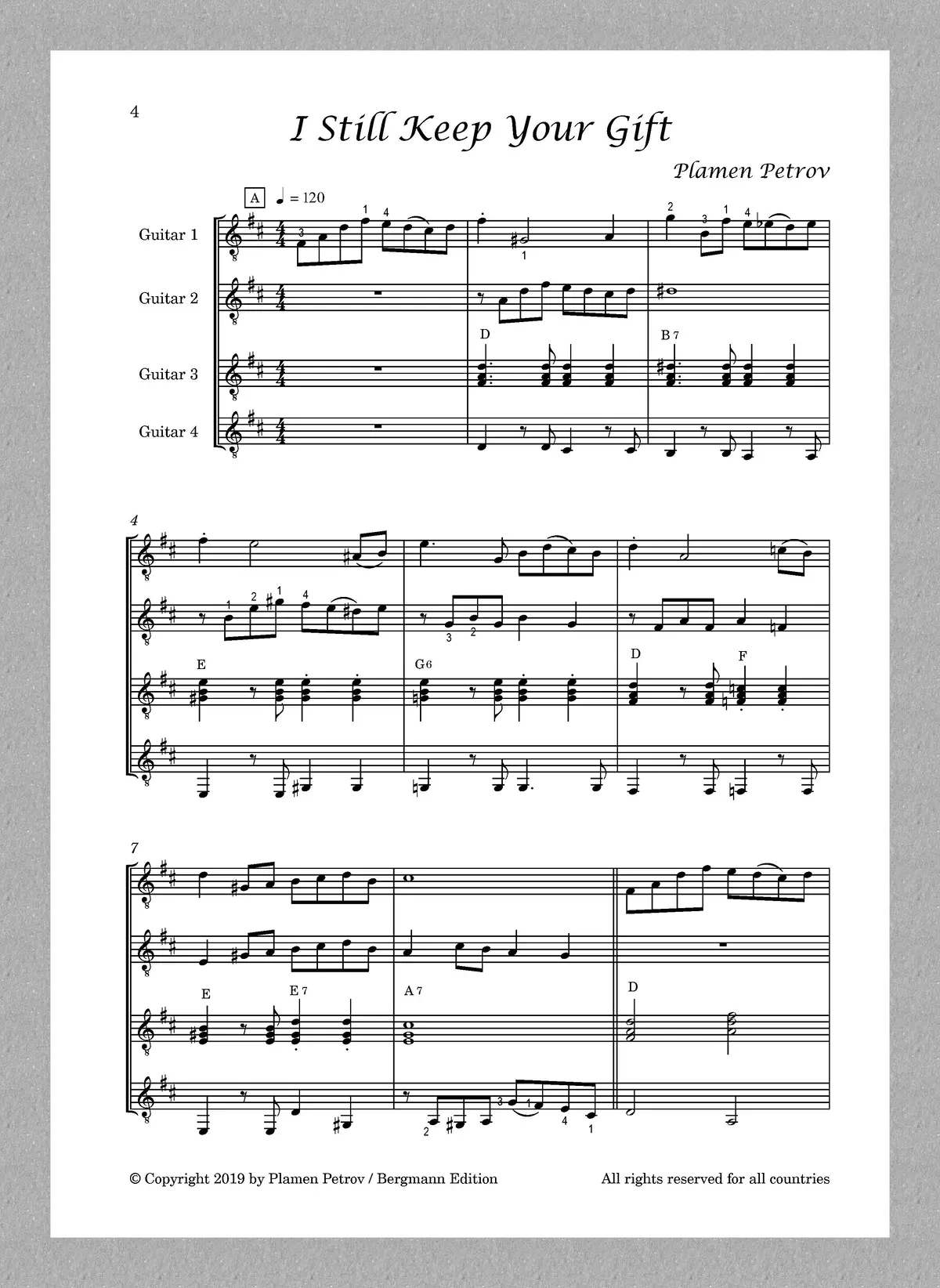 Petrov, I Still Keep Your Gift, Guitar Quartet 4 2