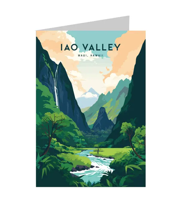 Greeting Card "Iao Valley, Maui" Hawaii Travel Art 1
