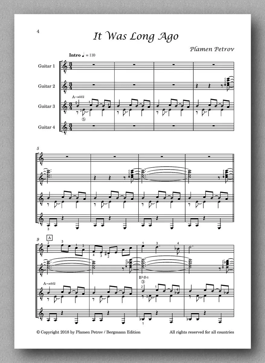 Petrov, It Was Long Ago, Guitar Quartet 1 2