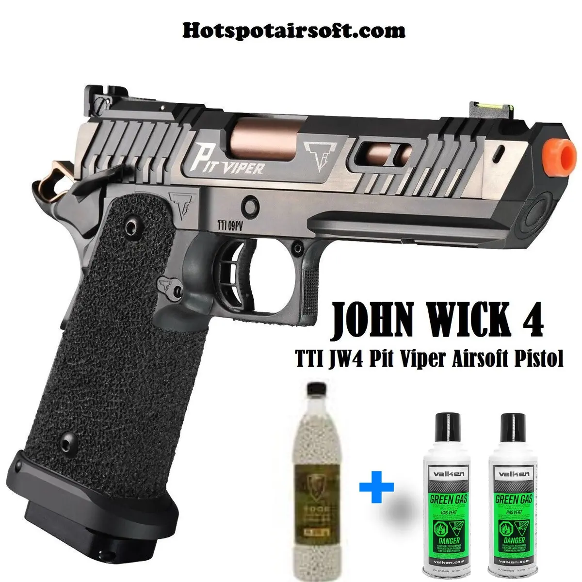 John Wick 4 Taran Tactical Pit Viper Gbb Airsoft Pistol - Green Gas -Package #3 1