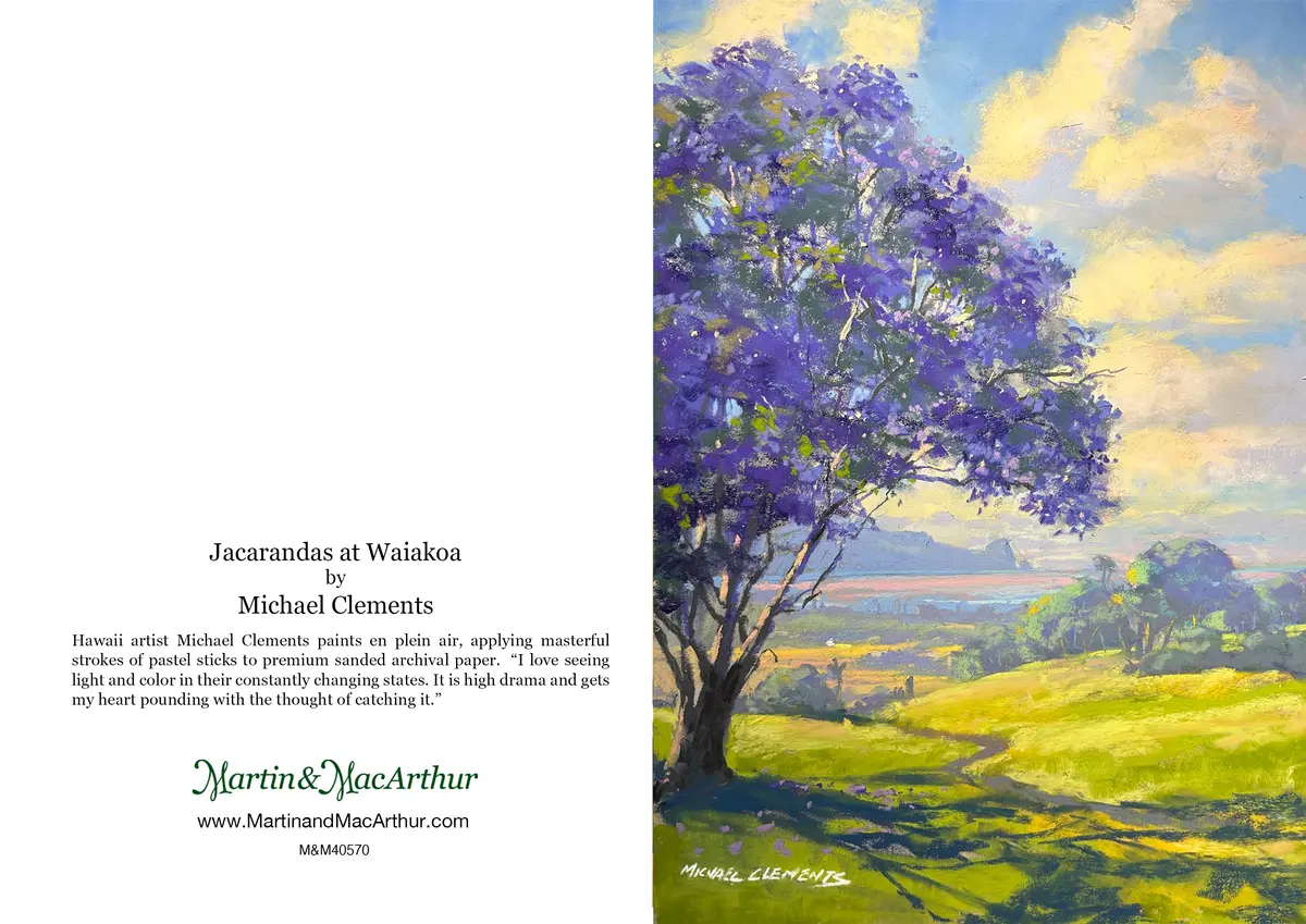 Greeting Card "Jacarandas At Waiakoa" By Michael Clements 2
