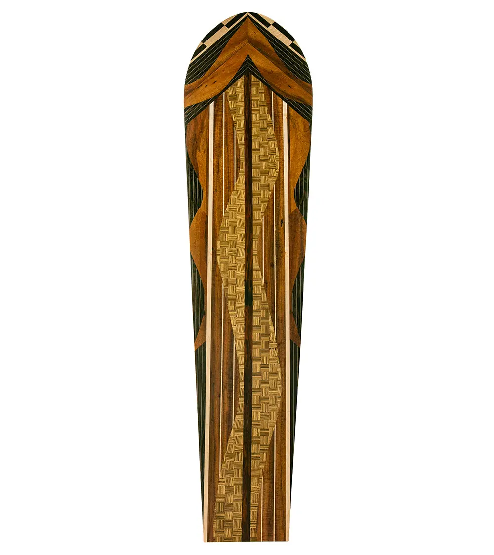 Hawaiian Marquetry Surfboard "Lauhala River"By Leleo Kinimaka 1