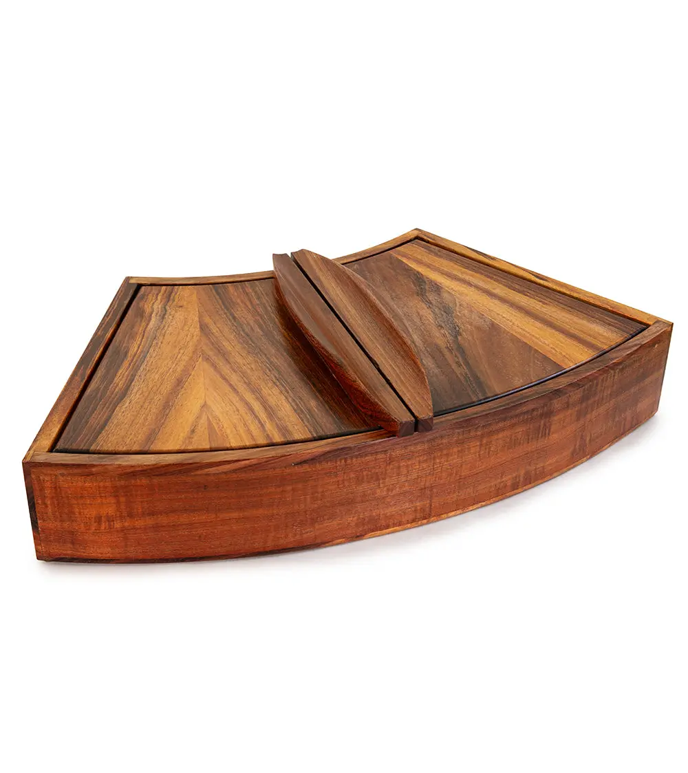 Solid Koa And Grandillo Wood Fan Box 1