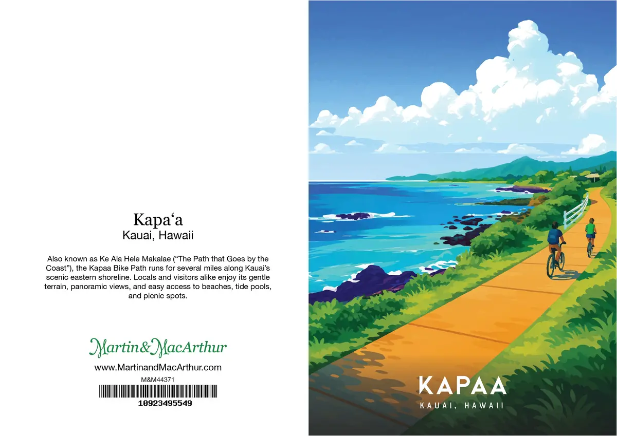 Greeting Card "Kapaʻa, Kauai" Hawaii Travel Art 2