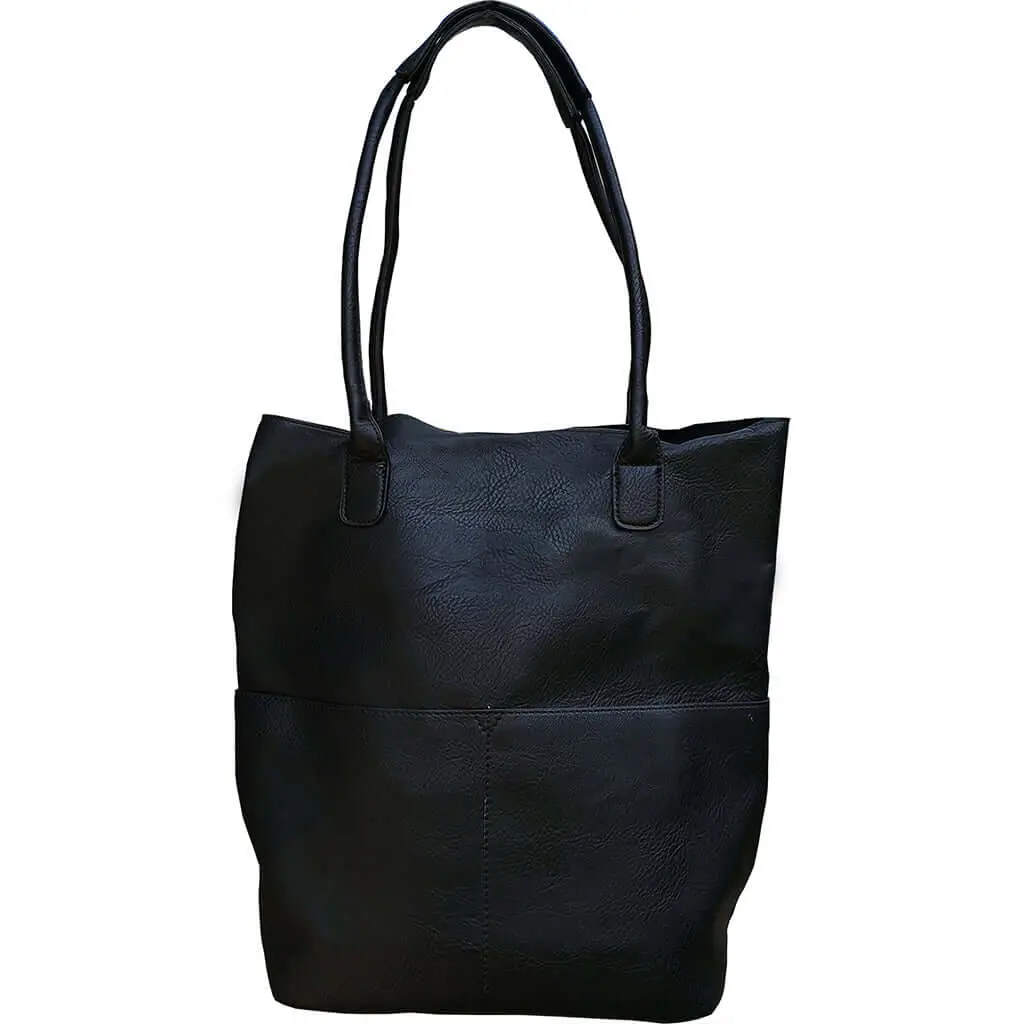 Kelly North South Front Pocket Tote - Black 1