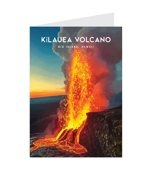 Greeting Card "Kilauea Volcano, Big Island" Hawaii Travel Art 1