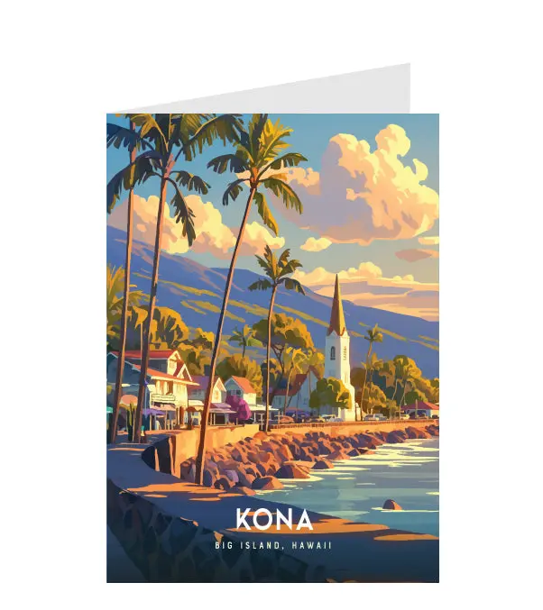 Greeting Card "Kona, Big Island" Hawaii Travel Art 1
