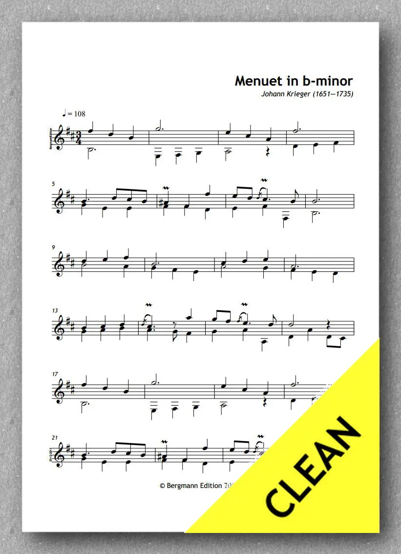 Krieger, Johann: Menuet In B-Minor (Pdf) 2