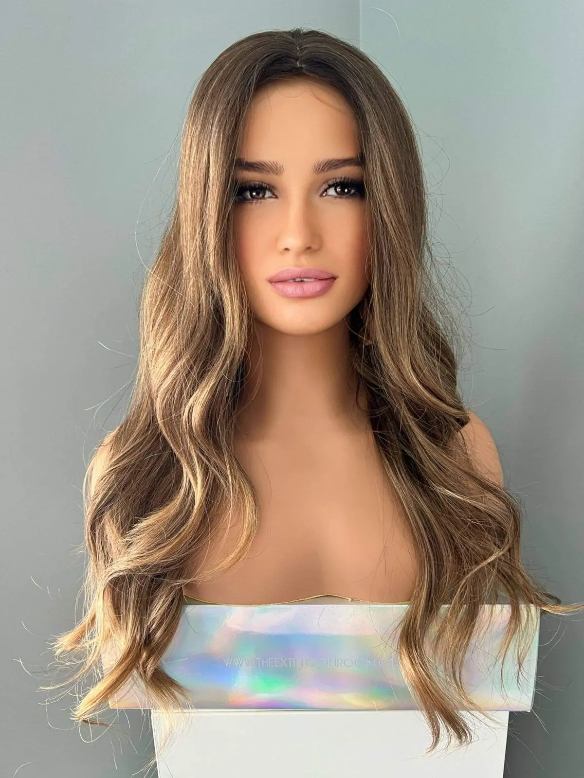 Kylie Long Brown Curled Wig 1
