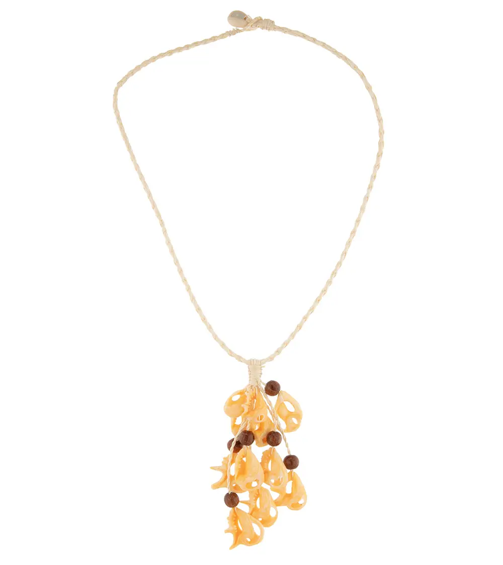 Grape Sliced Shells And Koa Necklace - 445389C 2