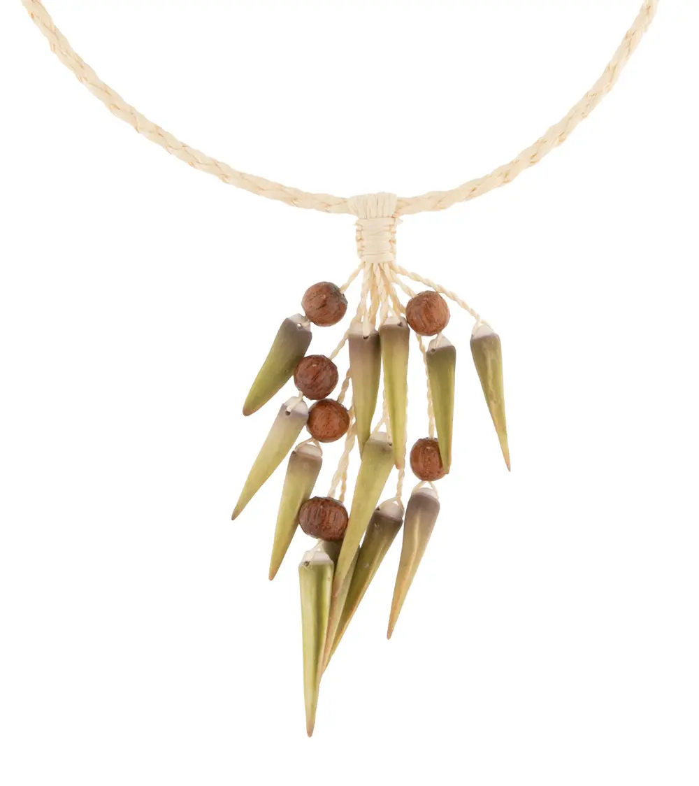 Koa And Assorted Wana "Grapes" Necklace - 44541C 1