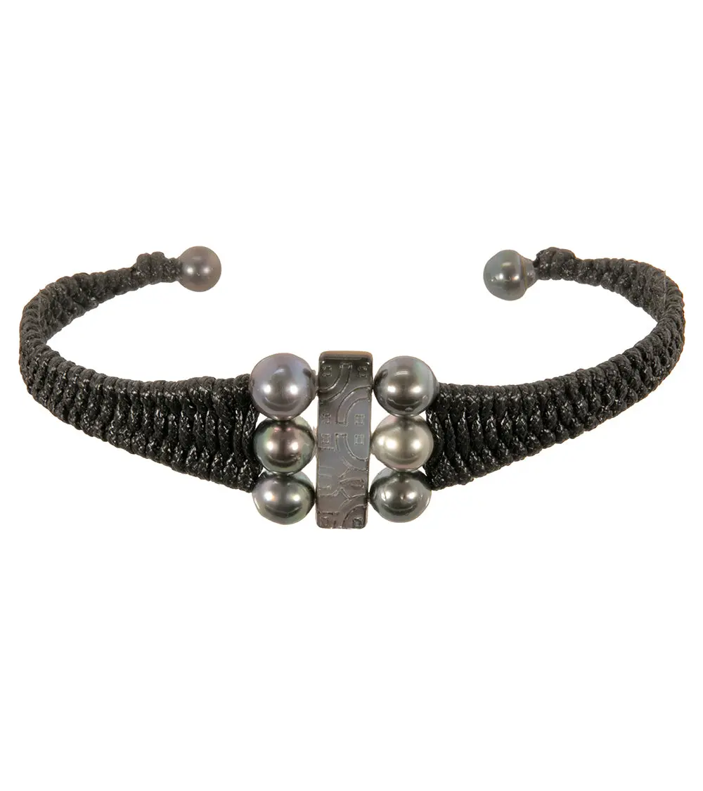 Woven Tahitian Pearl Bracelet (8 Pearls)- 44563C 1