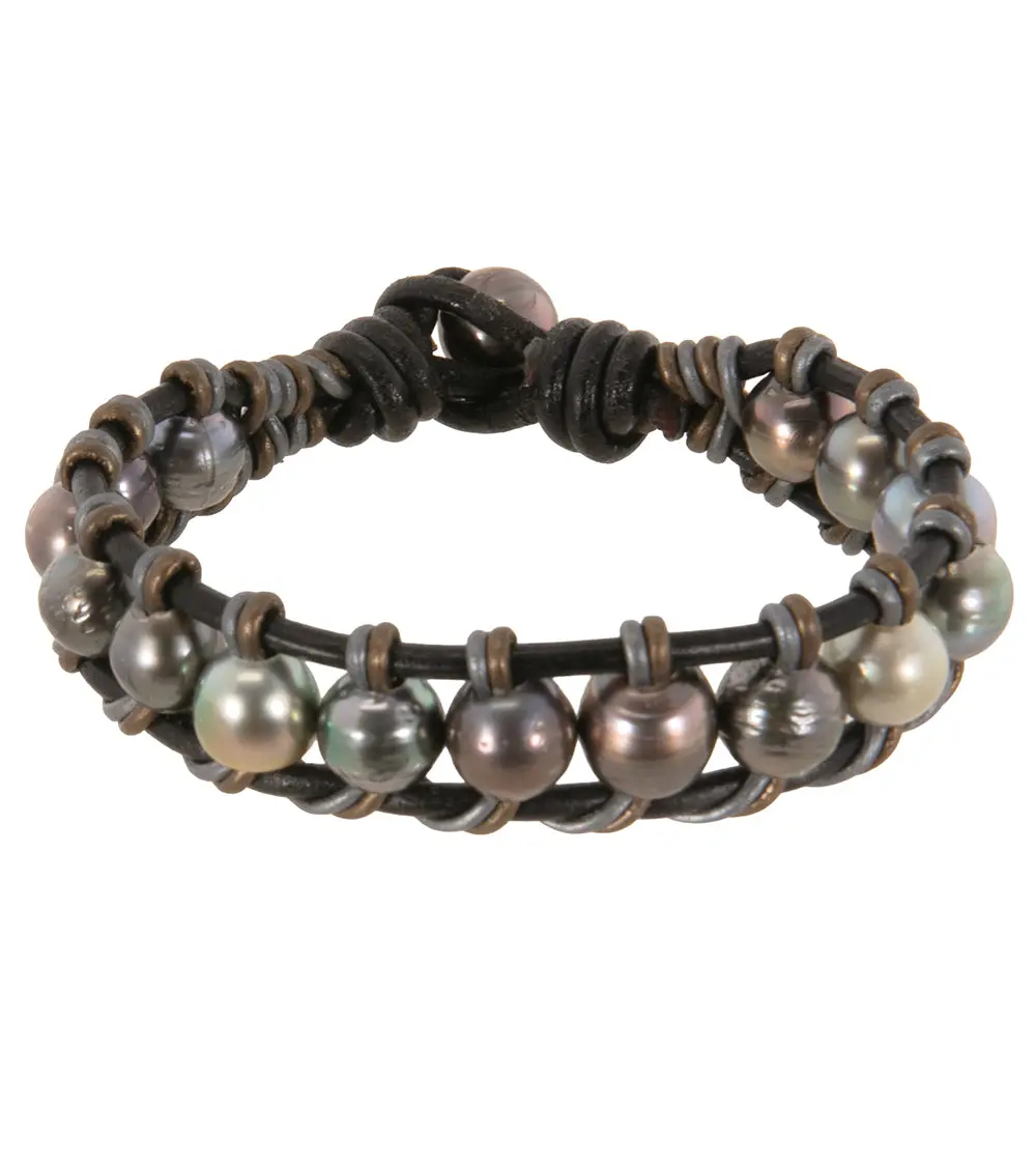 Woven Tahitian Pearl Bracelet (16 Pearls)- 44566C 1