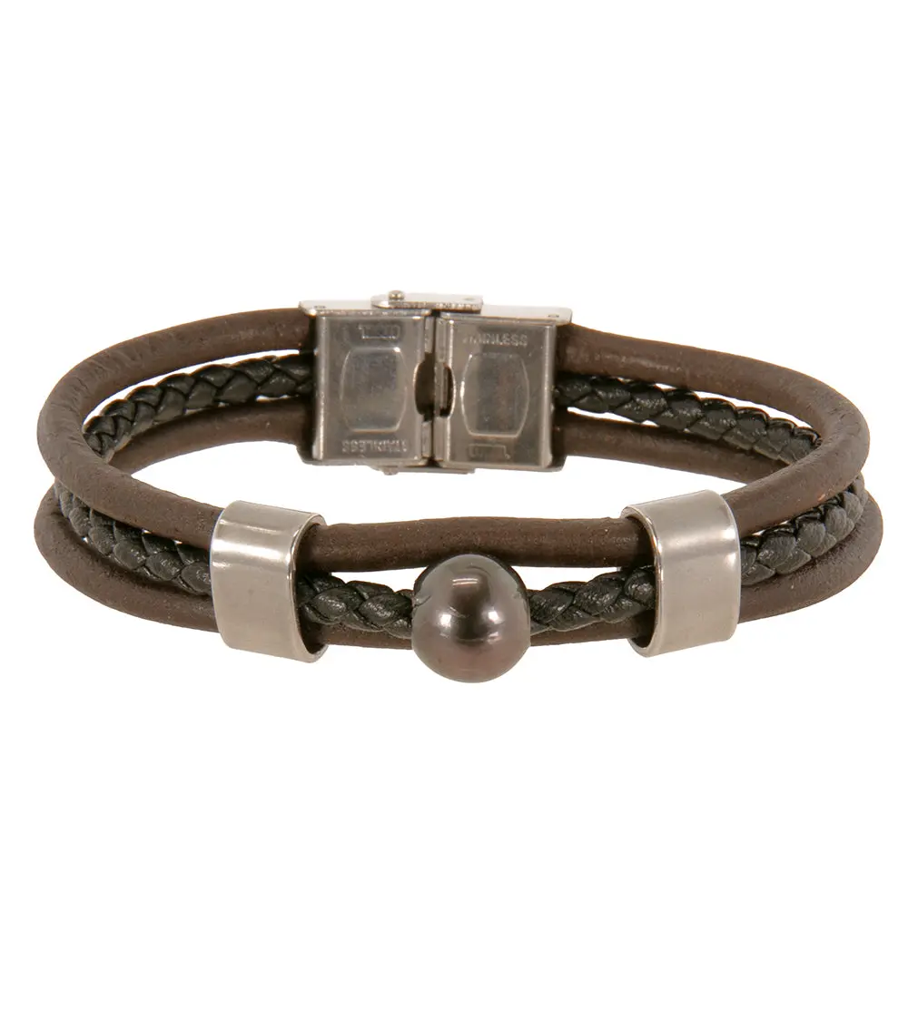 Brown Woven Tahitian Pearl Bracelet - 44565C 2