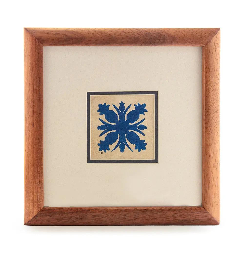 Hawaiian Quilt Tapa (8X8 Blue) By Joanne How 1
