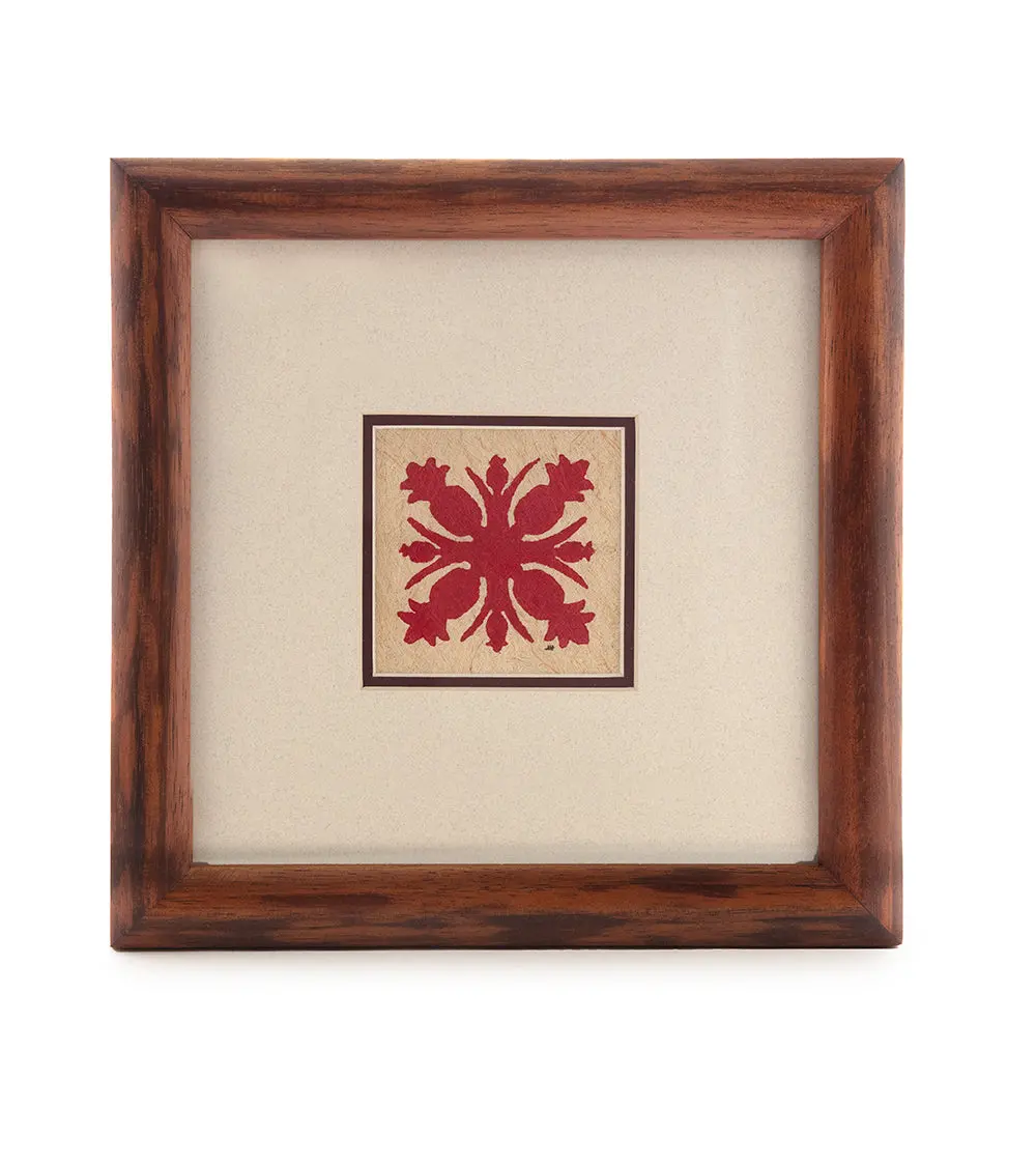 Hawaiian Quilt Tapa (8X8 Red) By Joanne How 1